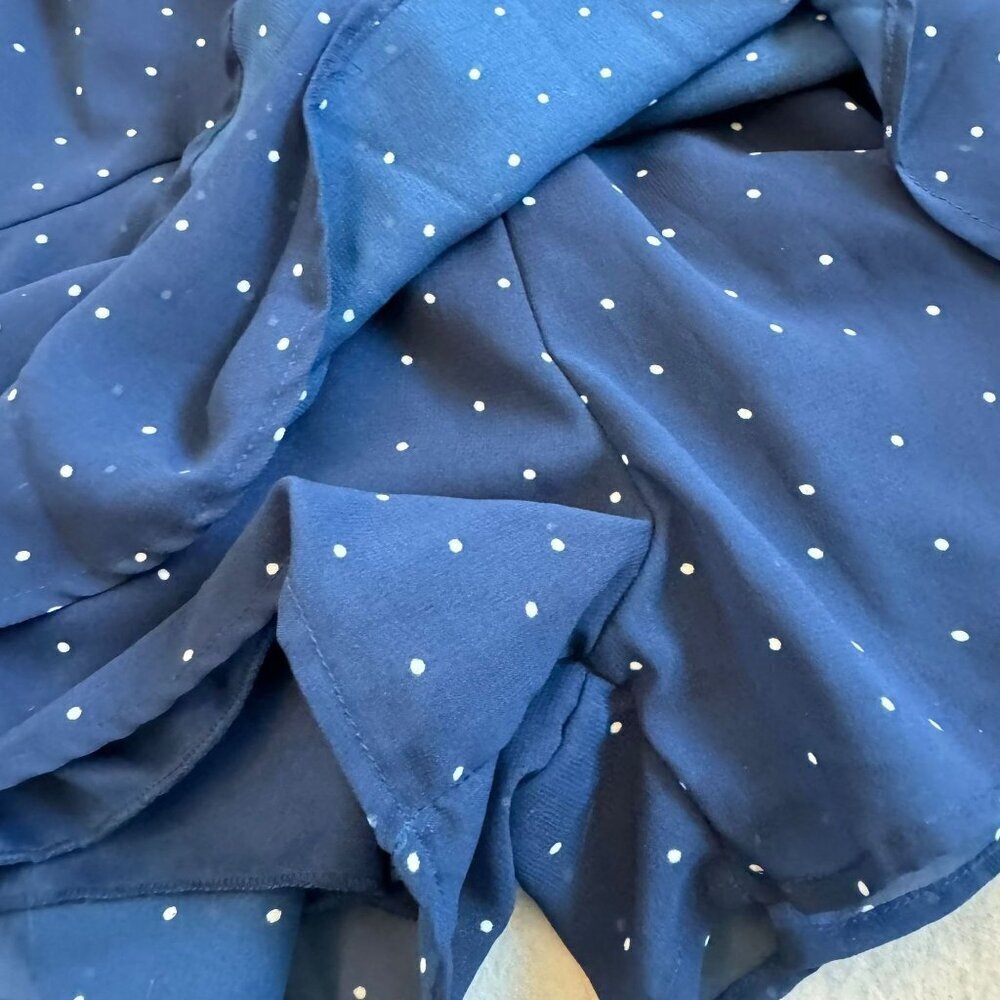 Japna - Polka Dot Ruffle Rumper Dress  With Adjustable Straps Size S - Picture 6 of 7